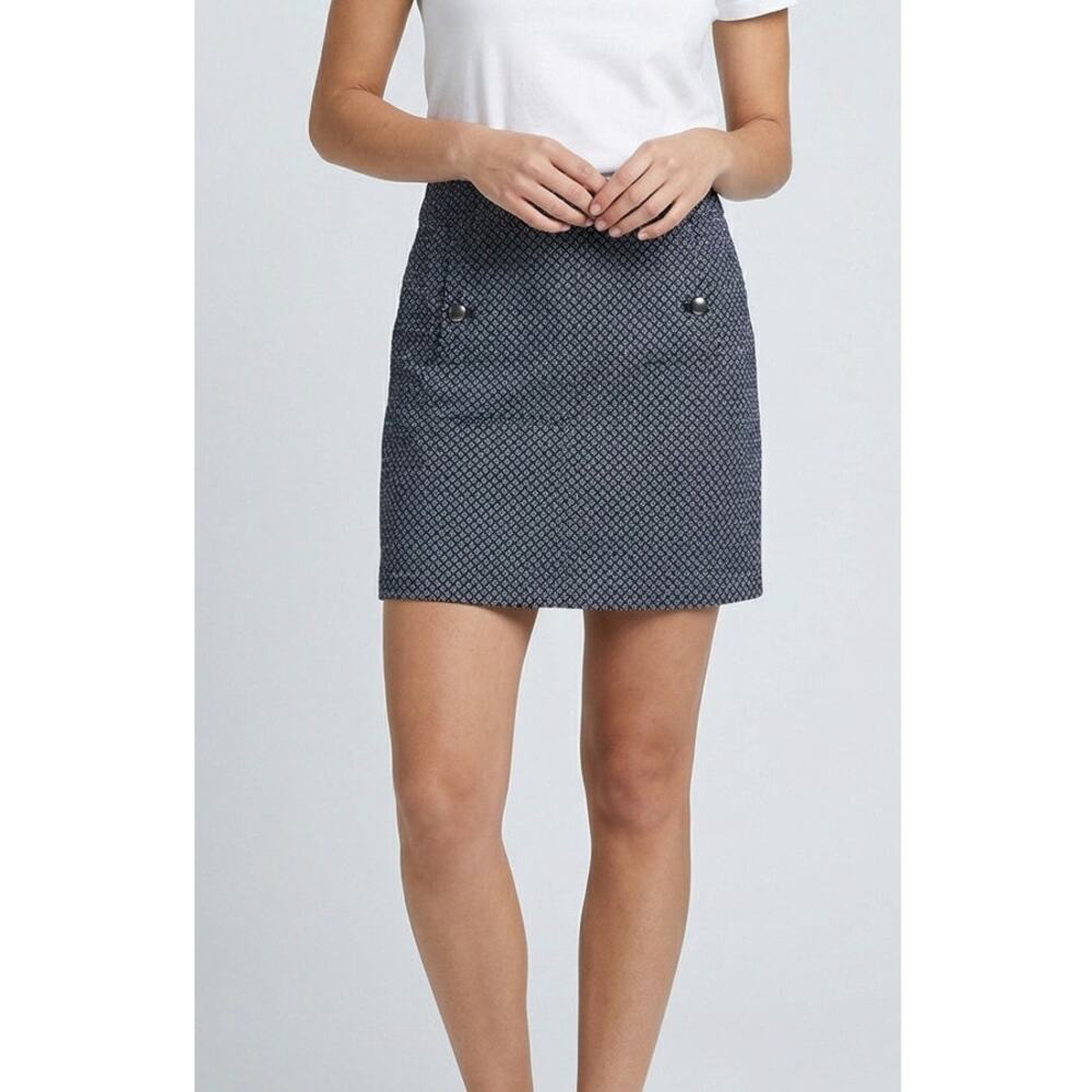 Ann Taylor LOFT Outlet Womens Size 8 Black Patterned Pencil Skirt Back Zipper